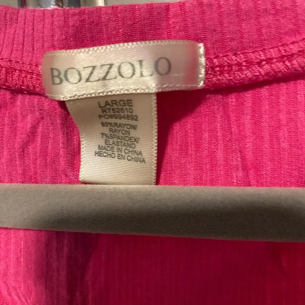 Bozzolo Hot Pink Ribbed Crop Top - Picture 3 of 3